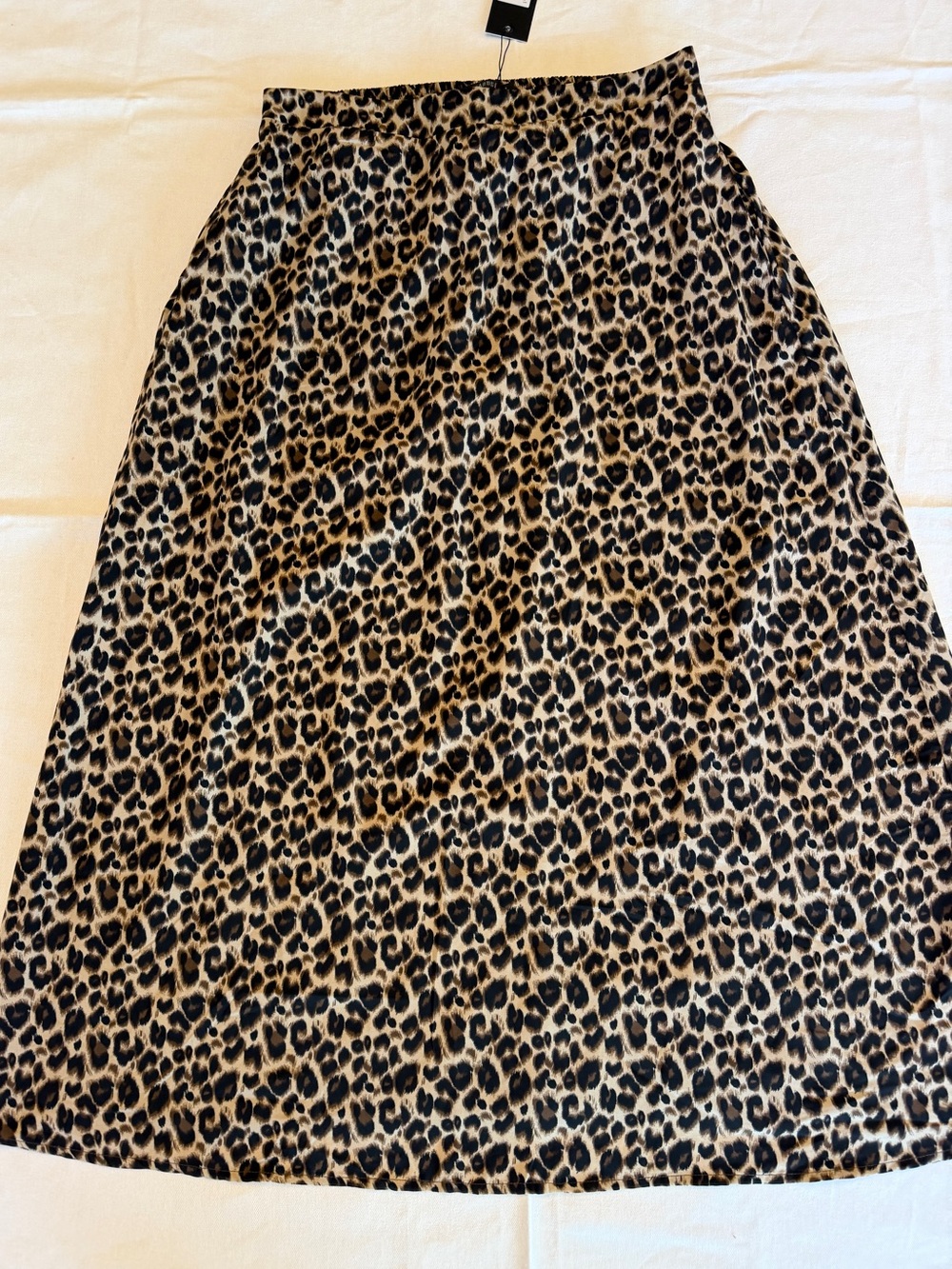 Mikarose Leopard Print A-Line Skirt in Brown NWT size L